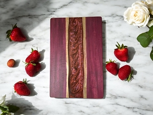 Purpleheart & Epoxy Serving Tray with Routed Handles